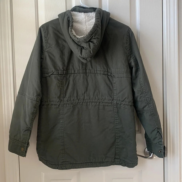 Forever21 Utility Preppy Hooded Jacket Army Green Small - Picture 2 of 5